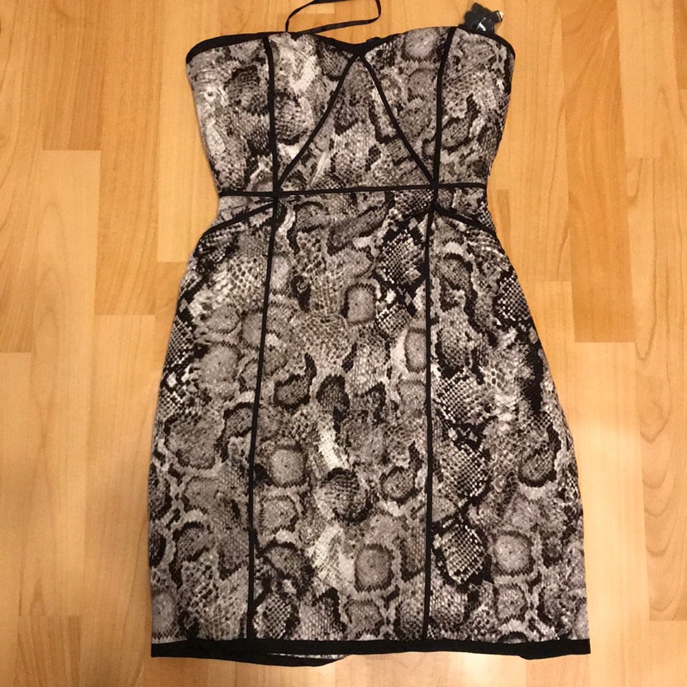 NWT- BCBGmax snake print dress with bustier